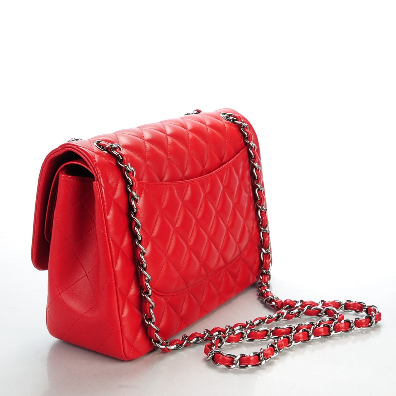 Chanel Lambskin Quilted Jumbo Double Flap Red 3 of 8