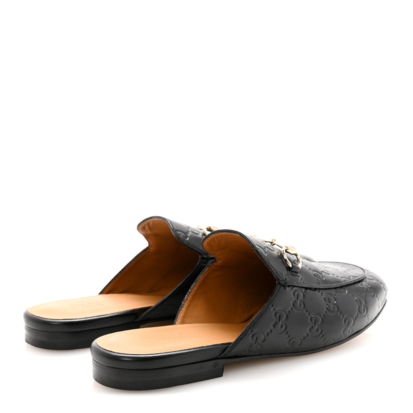 Glamour Calfskin Guccissima Womens Princetown Slippers 40 Black
