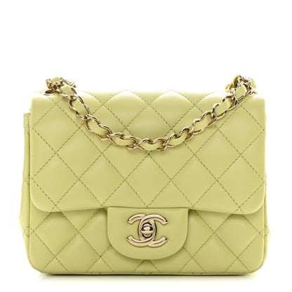 Chanel Lambskin Quilted Mini Square Flap Green 1 of 14
