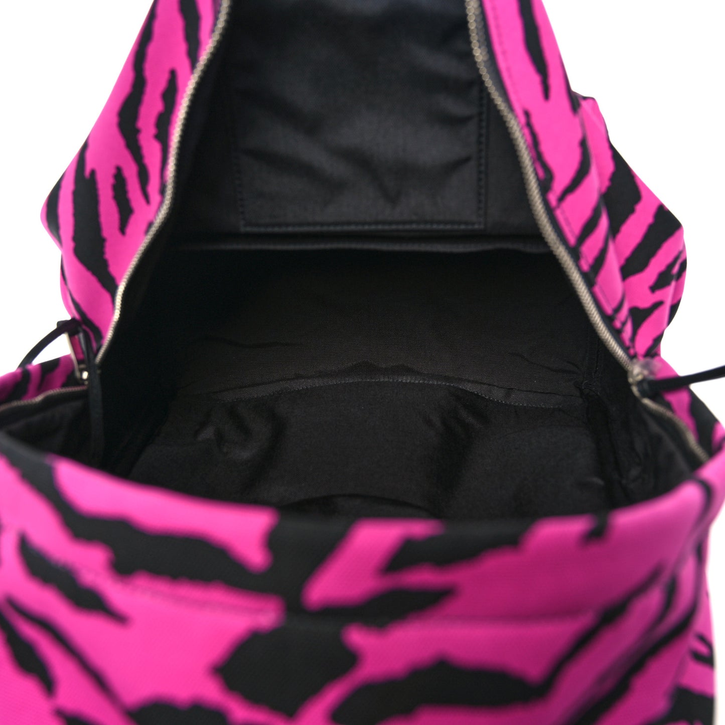 Canvas Zebra Print City Backpack Pink Black