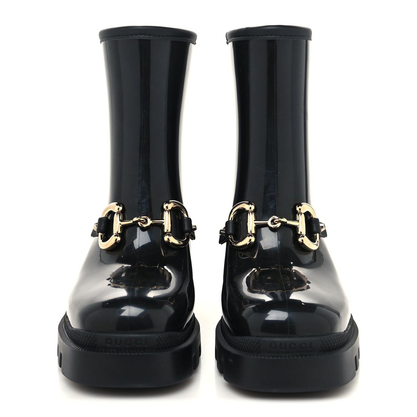 Rubber Womens Horsebit Ankle Boots 36 Black