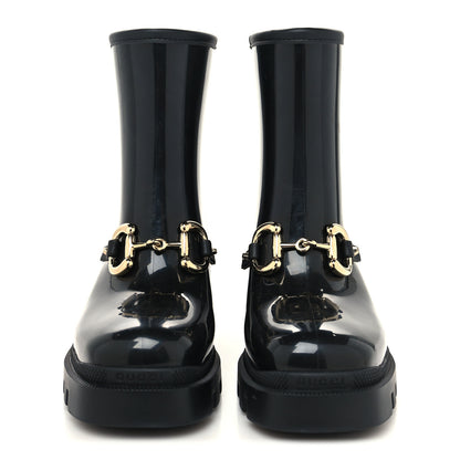Gucci Rubber Womens Horsebit Ankle Boots 36 Black 2 of 8