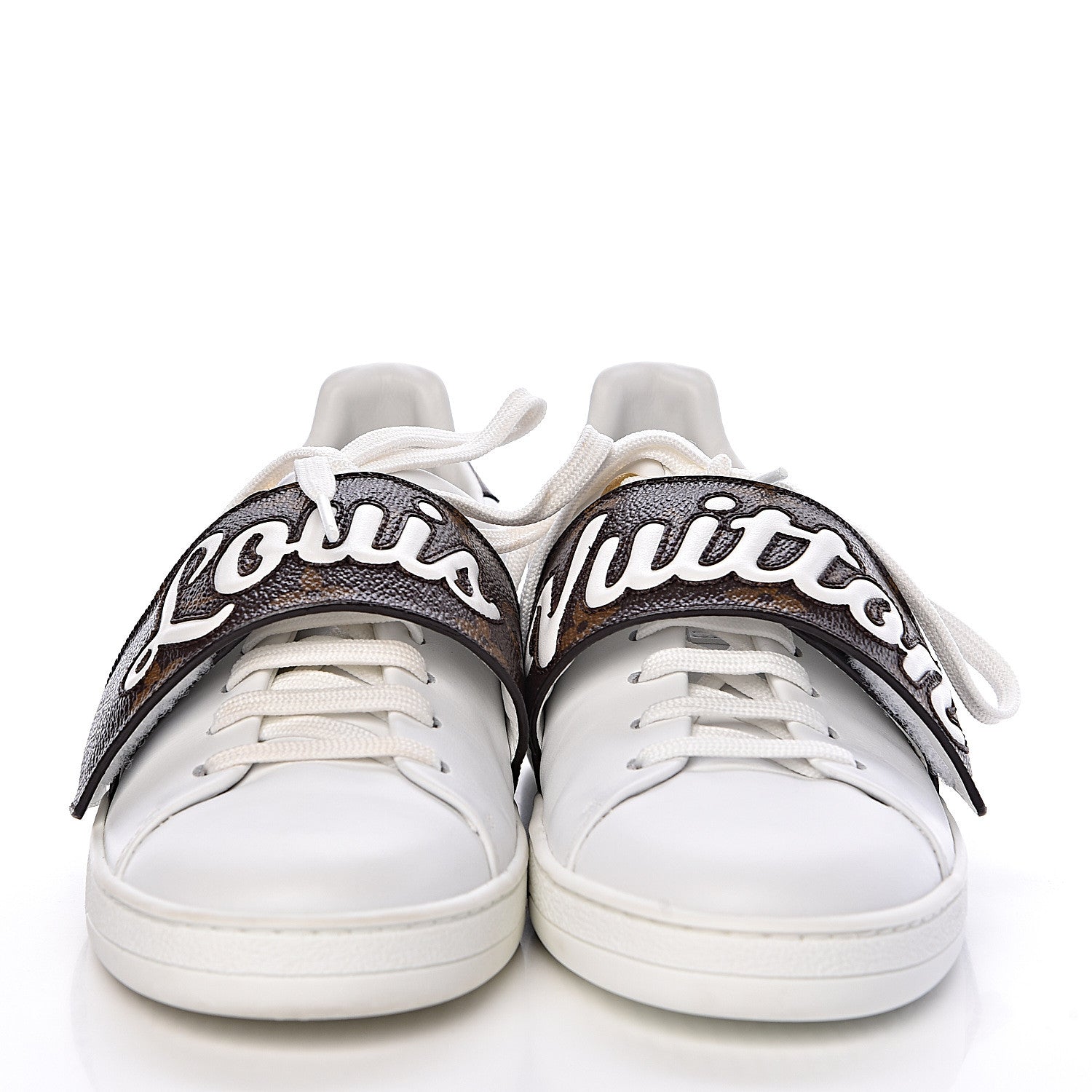 Louis Vuitton Calfskin Monogram Frontrow Sneakers 36.5 White 2 of 10