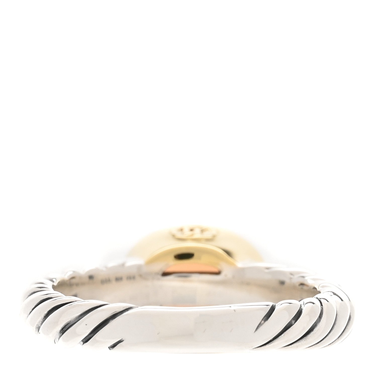 David Yurman Sterling Silver 18K Yellow Gold Pink Moonstone 8mm Noblesse Ring 51 5.75 3 of 5