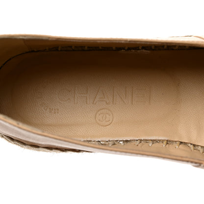 Chanel Lambskin CC Espadrilles 36 Beige Black 6 of 8