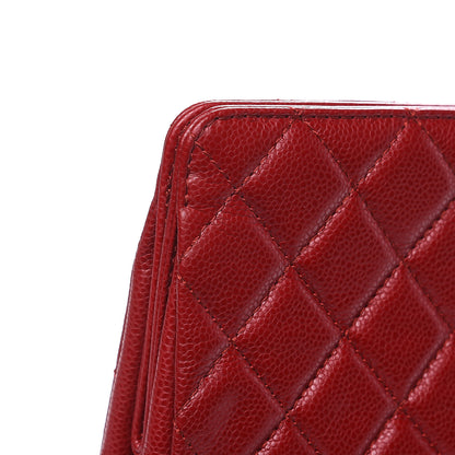 Chanel Caviar Quilted Large CC Clutch Red 10 of 13