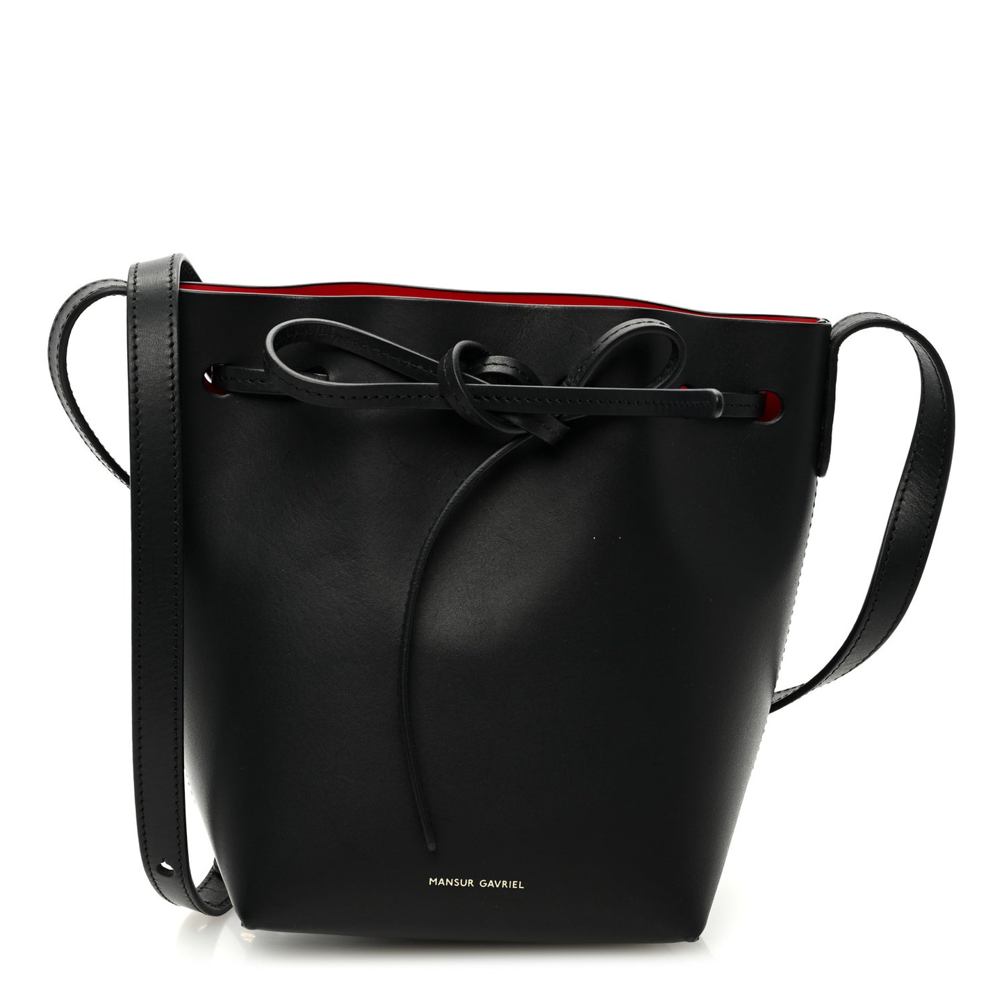 Calfskin Mini Mini Bucket Bag Black Flamma