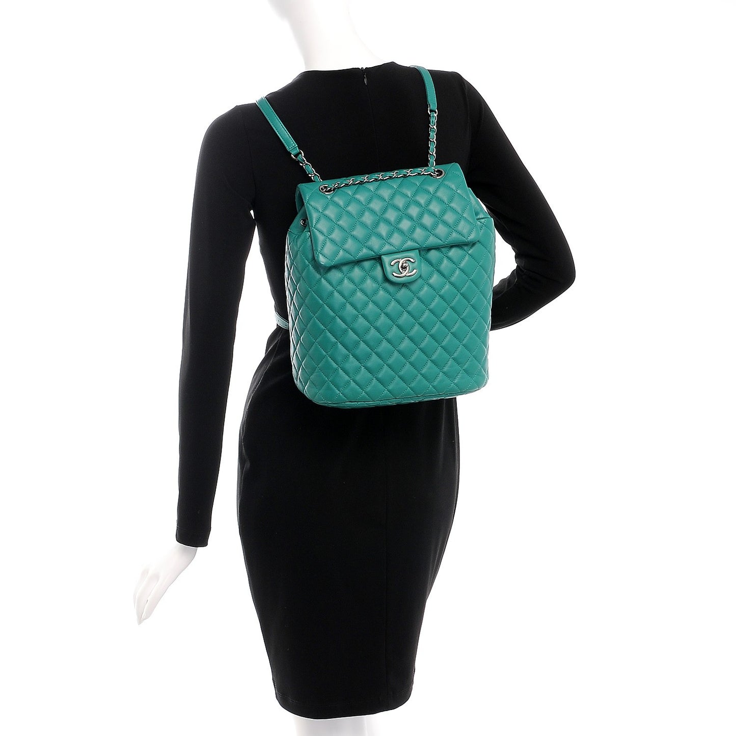 Calfskin Quilted Large Urban Spirit Backpack Green