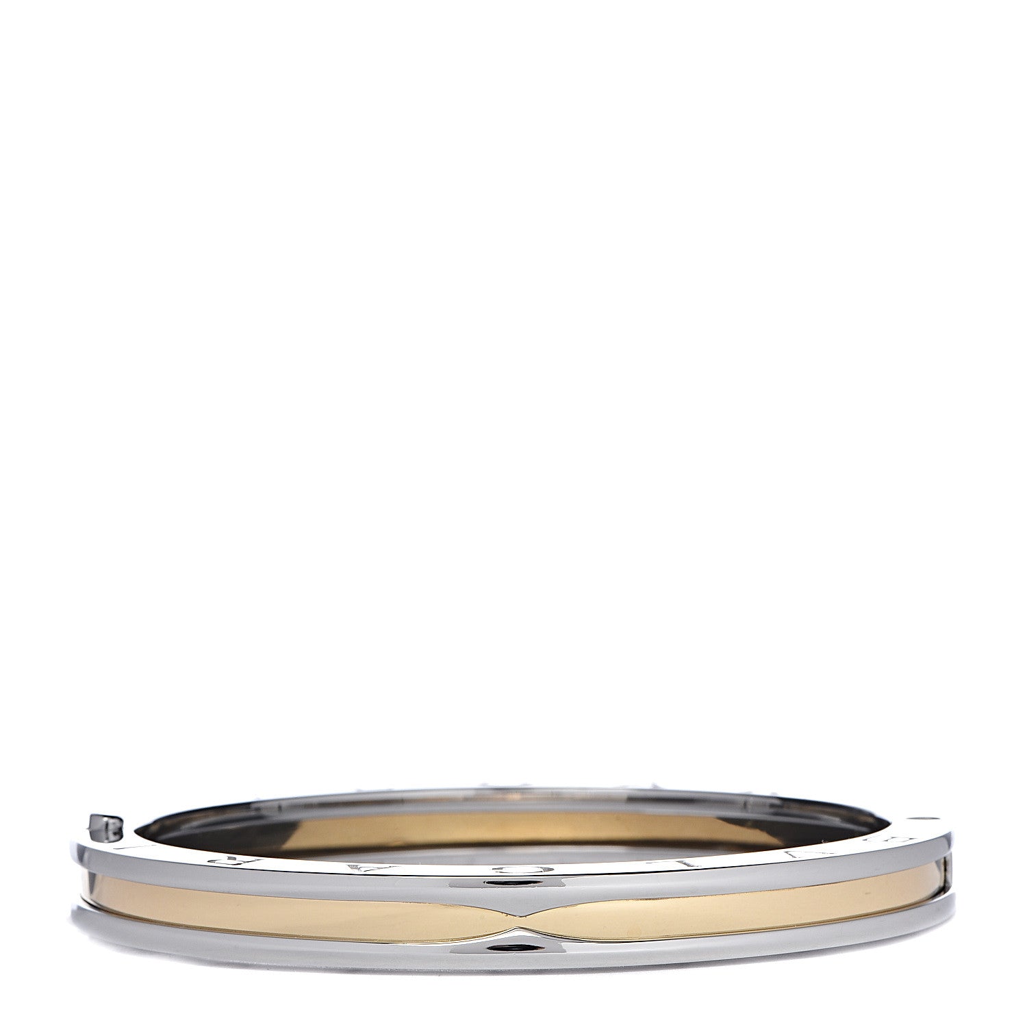 Bulgari 18K Yellow Gold Stainless Steel B.Zero1 Bangle Bracelet M 3 of 6