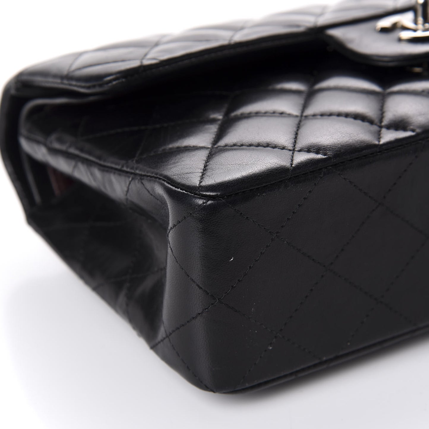 Lambskin Quilted Small Double Flap Black