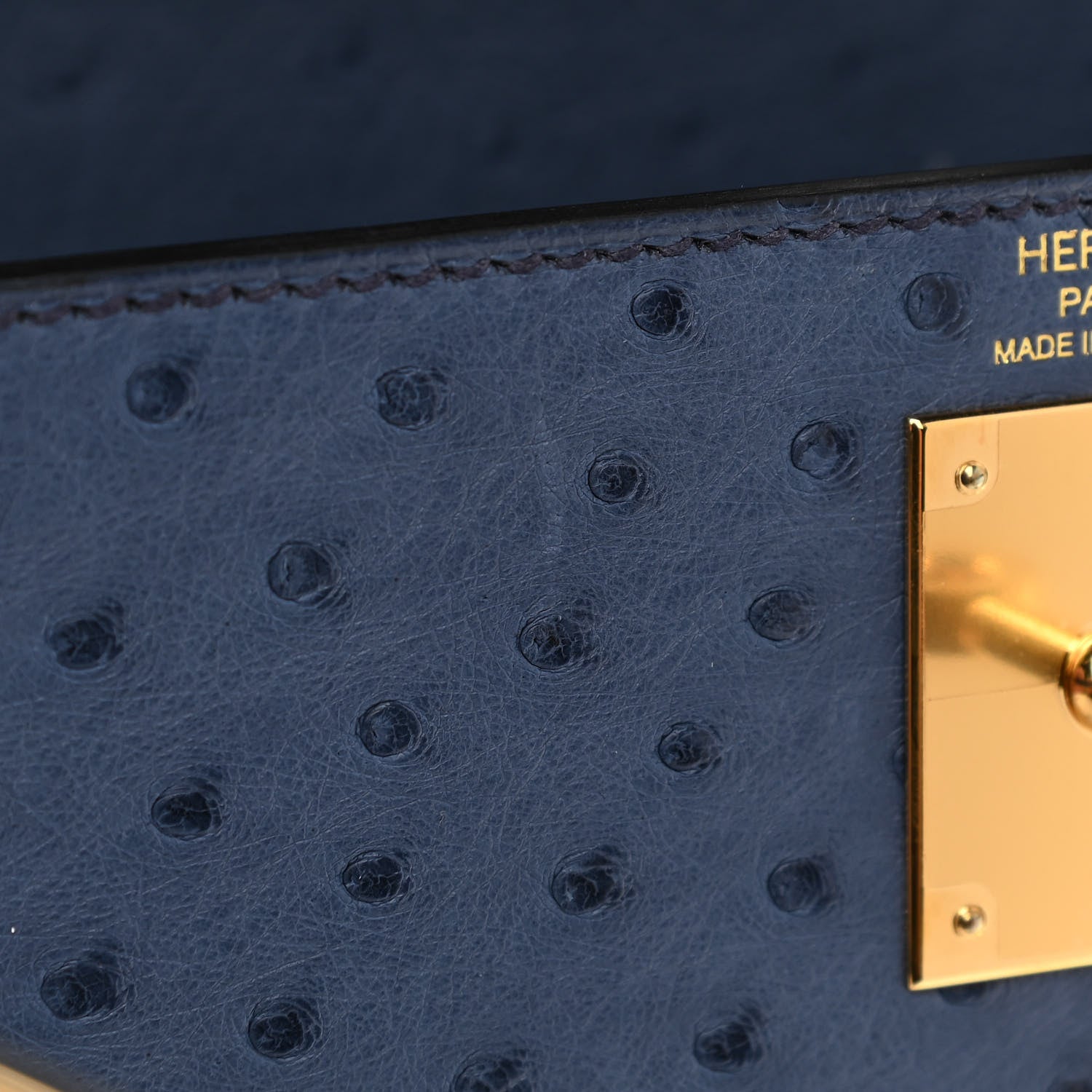 Hermes Ostrich Kelly Sellier 28 Bleu Roi 12 of 15
