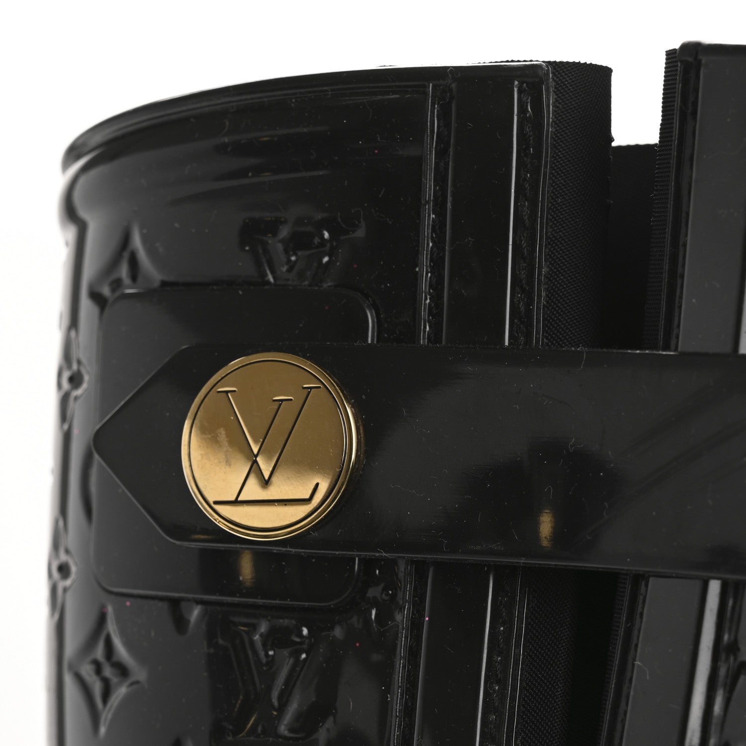 Louis Vuitton Rubber Embossed Monogram Drops High Rain Boots 37 Black 11 of 12