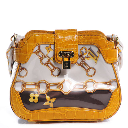 Louis Vuitton Alligator Monogram Charms Linda Scarf Bag Taupe 1 of 9