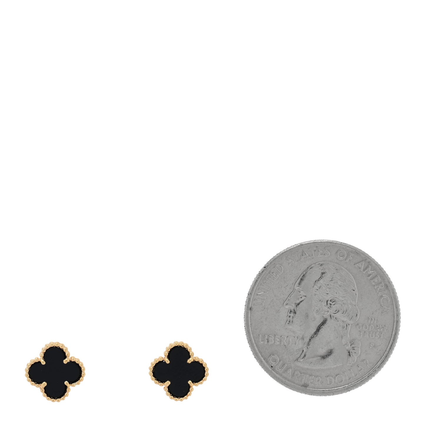 18K Yellow Gold Black Onyx Sweet Alhambra Earrings