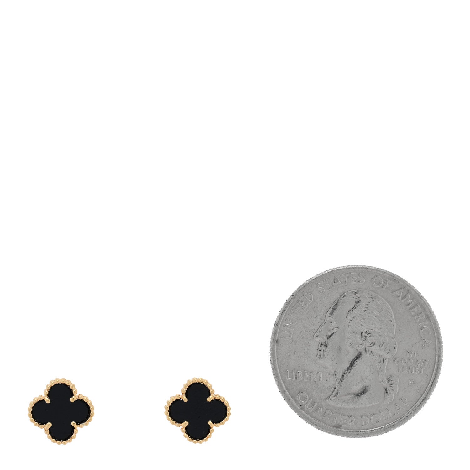Van Cleef & Arpels 18K Yellow Gold Black Onyx Sweet Alhambra Earrings 2 of 4