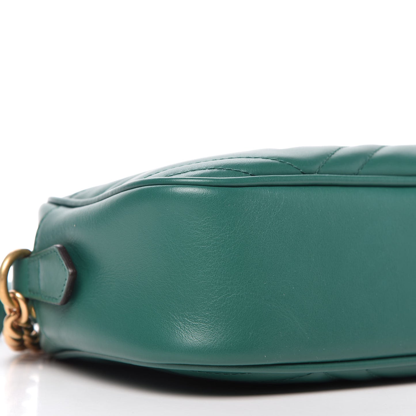 Calfskin Matelasse Small GG Marmont Chain Shoulder Bag Emerald Green