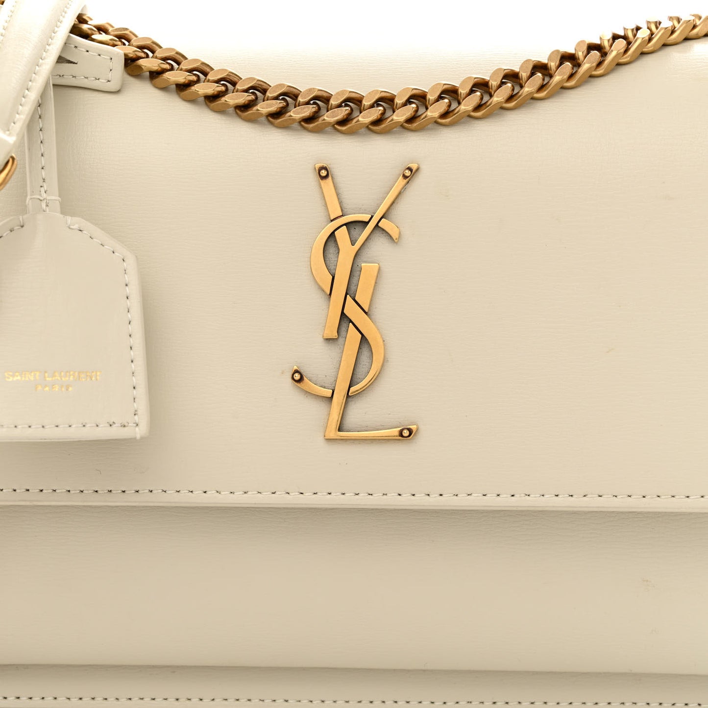 Smooth Calfskin Medium Monogram Sunset Satchel Blanc Vintage