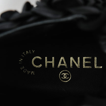 Chanel Calfskin Camellia High Top Sneakers 37.5 Black 7 of 7