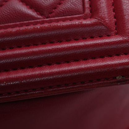 Chanel Lambskin Quilted Medium Boy Flap Red 11 of 12