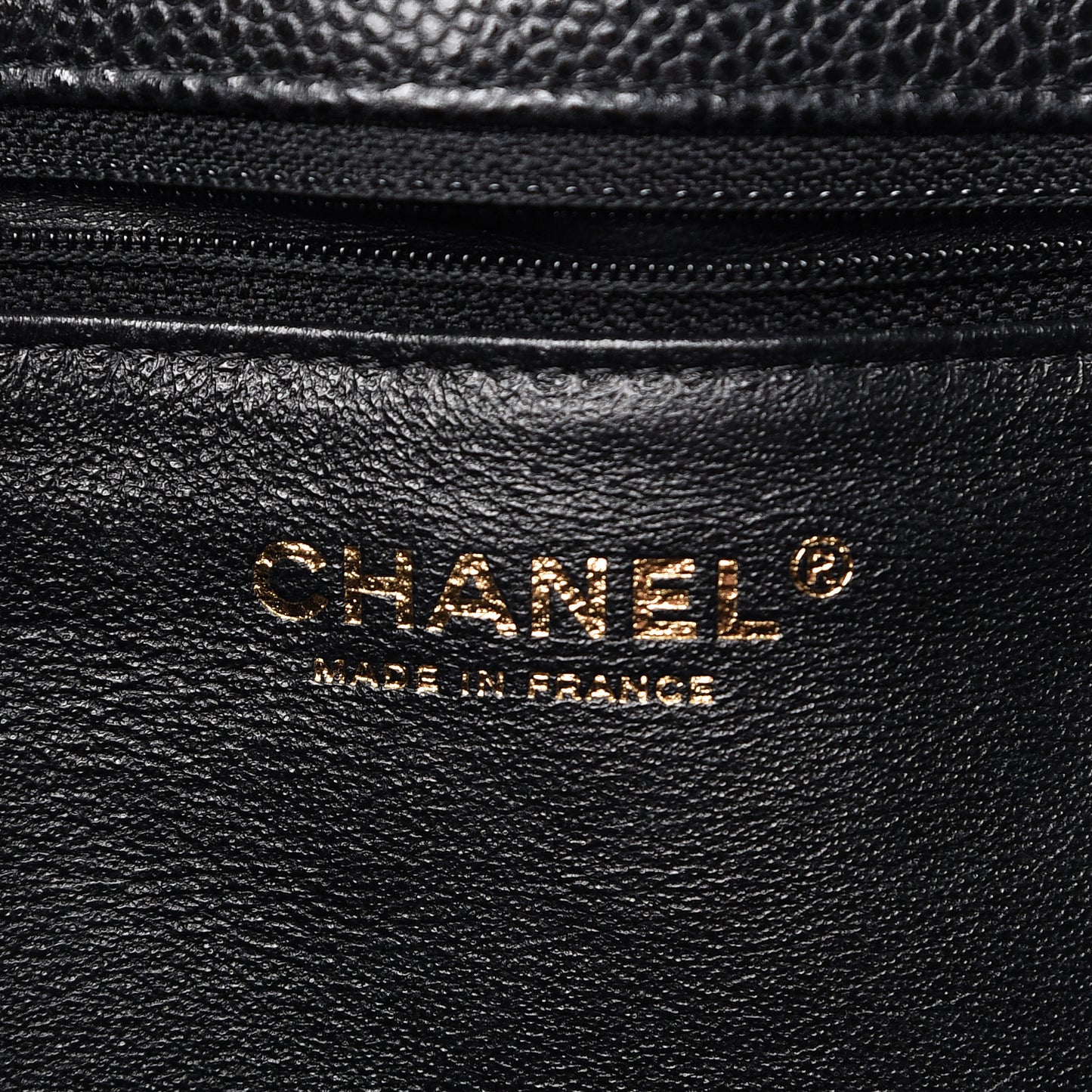 Caviar Quilted Flap Clutch Black