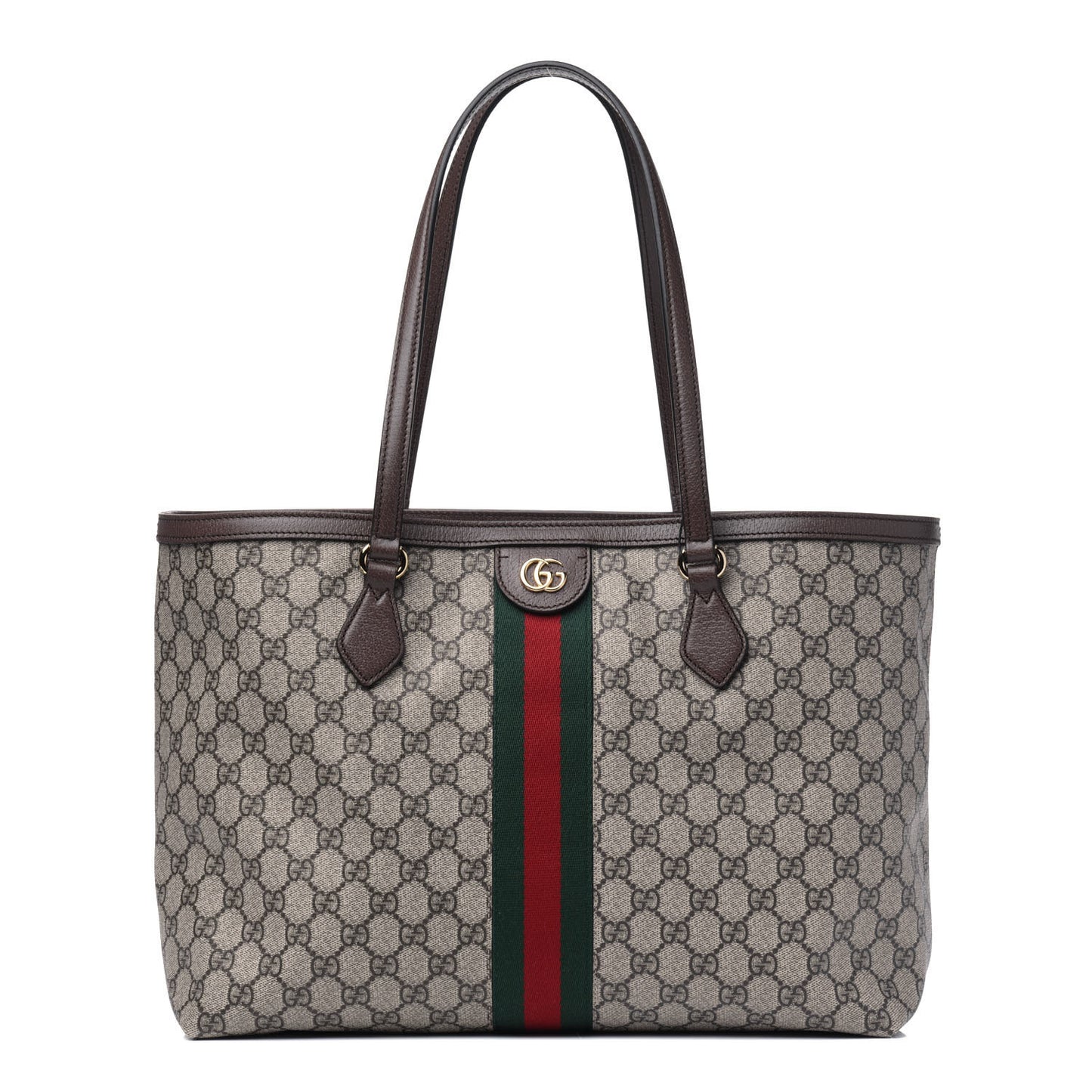 GG Supreme Monogram Medium Ophidia Shopping Tote Brown