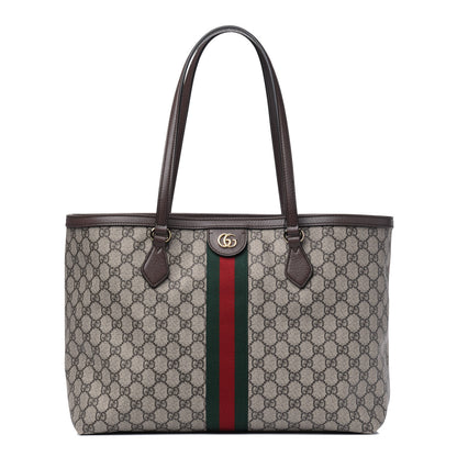 Gucci GG Supreme Monogram Medium Ophidia Shopping Tote Brown 1 of 11
