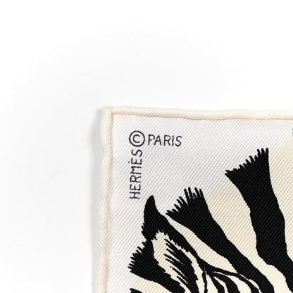 Hermes Silk Zebra Pegasus Nano Scarf 20 Black White 2 of 4