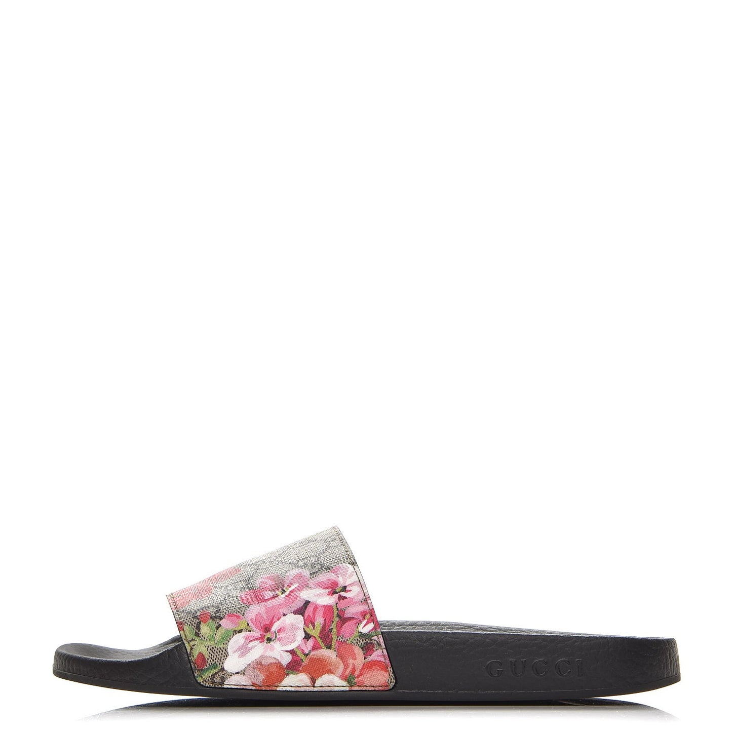 GG Supreme Monogram Blooms Slide Sandals 41 Beige Multicolor