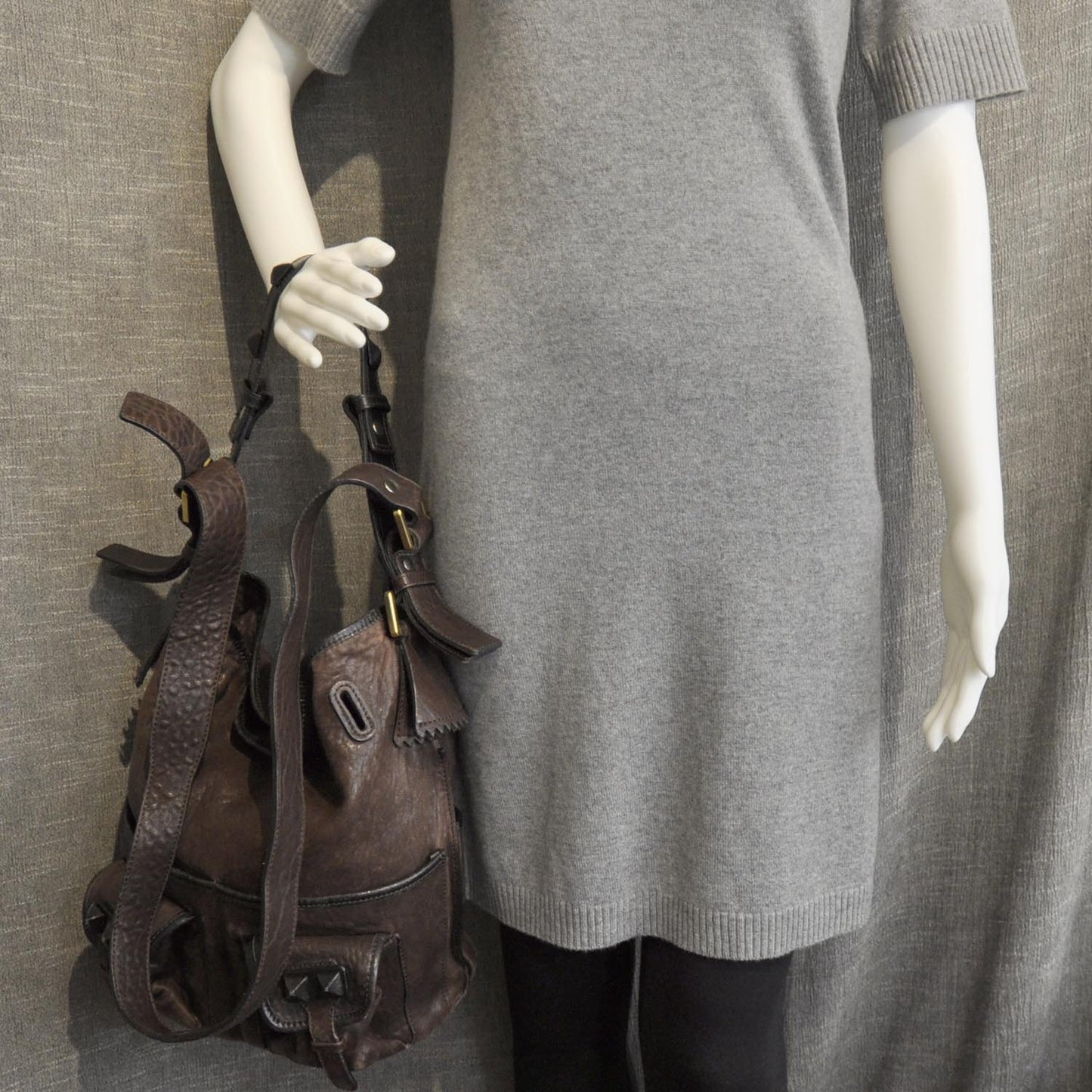 Leather Elvire Hobo Moka