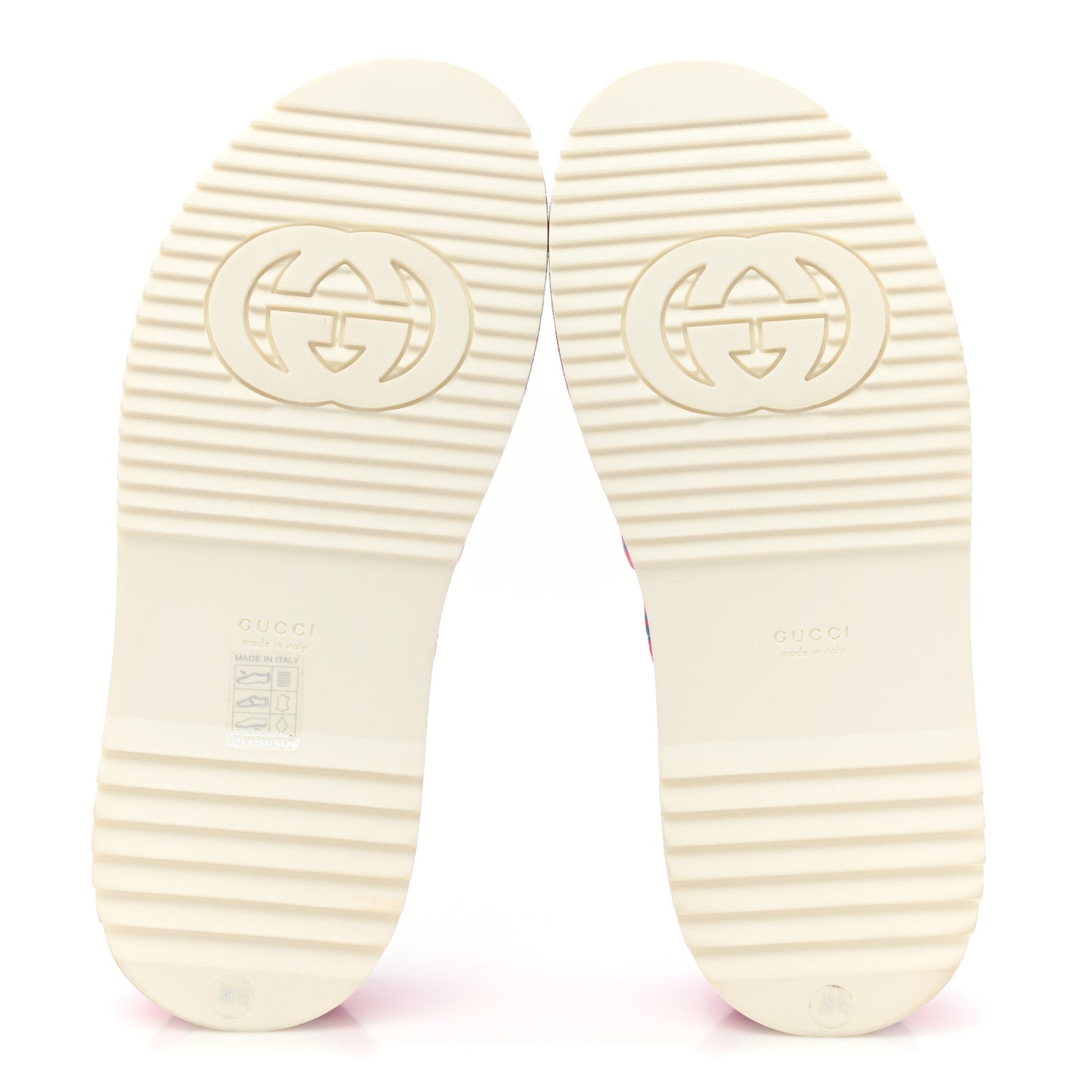 GG Supreme Joy Monogram Angelina Platform Slide Sandals 38.5 Fuxia Blue