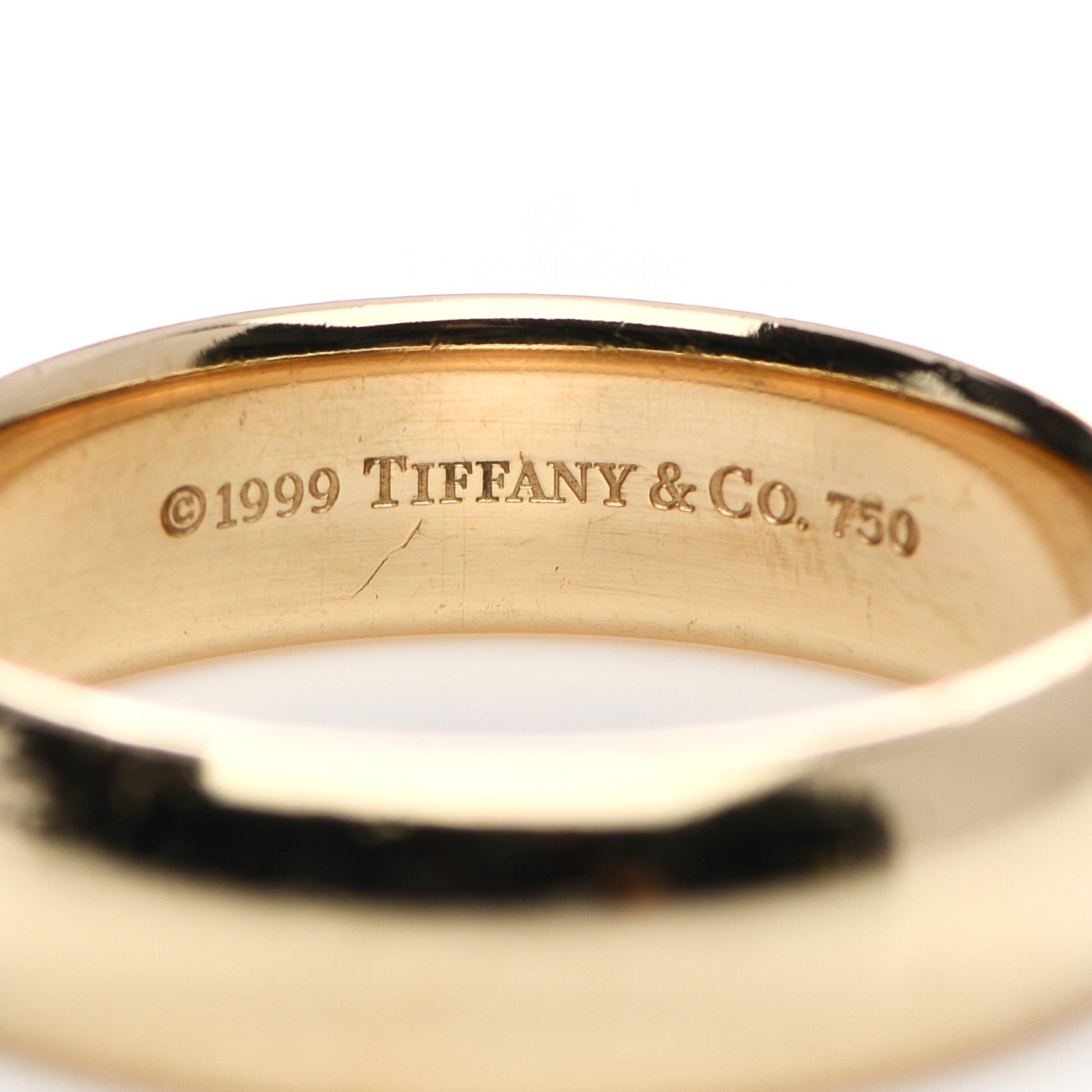 Tiffany 18K Yellow Gold 6mm Classic Wedding Band Ring 63 10.25 4 of 5