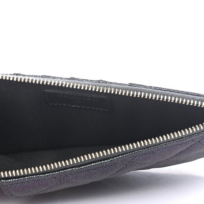 Chanel Iridescent Caviar Quilted Classic Flat Wallet Pouch Black 5 of 7