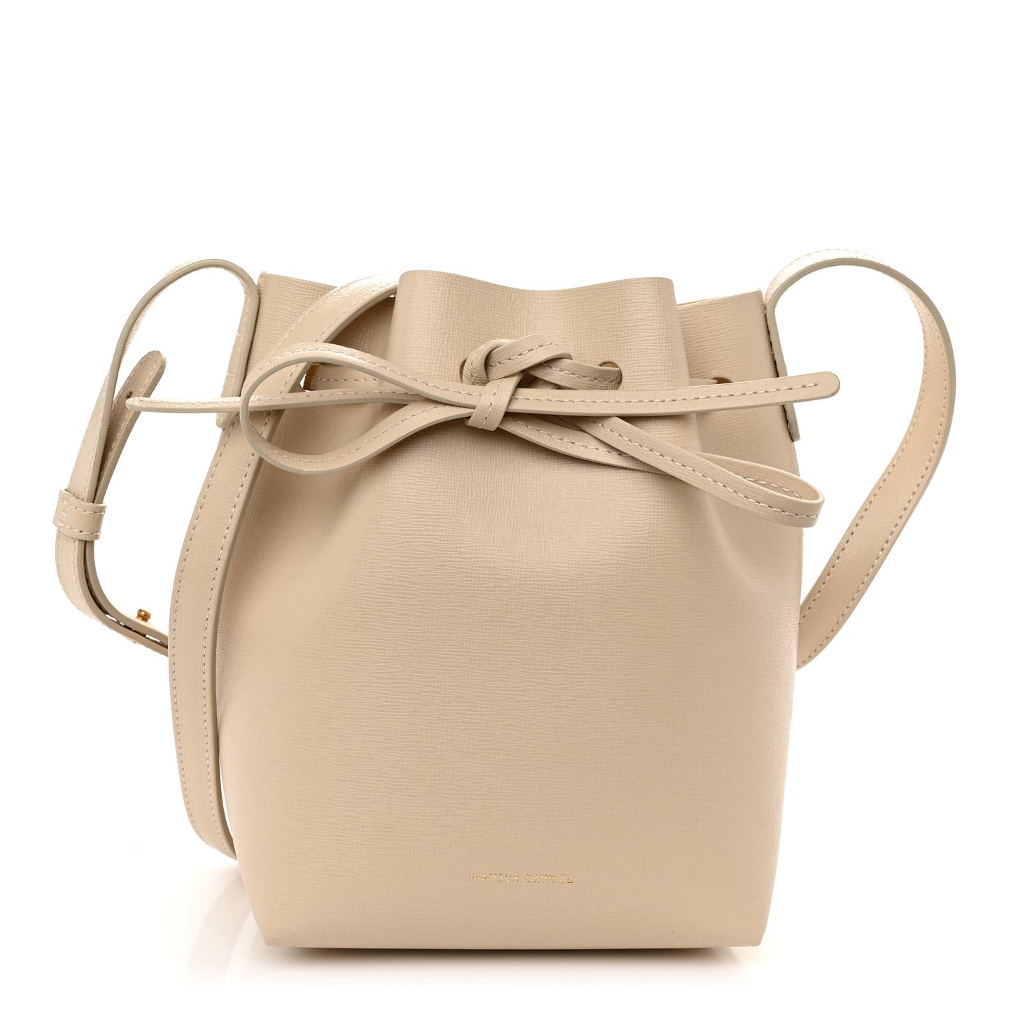 Saffiano Mini Bucket Bag Beige