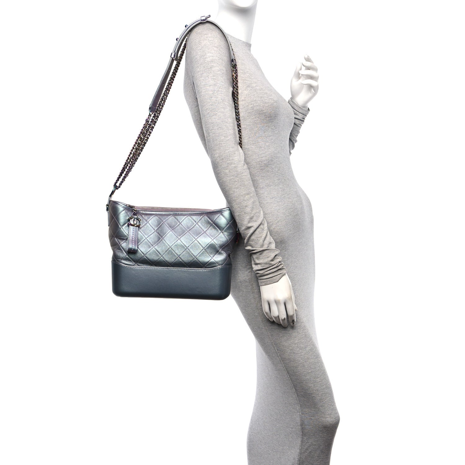 Chanel Iridescent Lambskin Calfskin Quilted Medium Gabrielle Hobo Light Purple 2 of 10