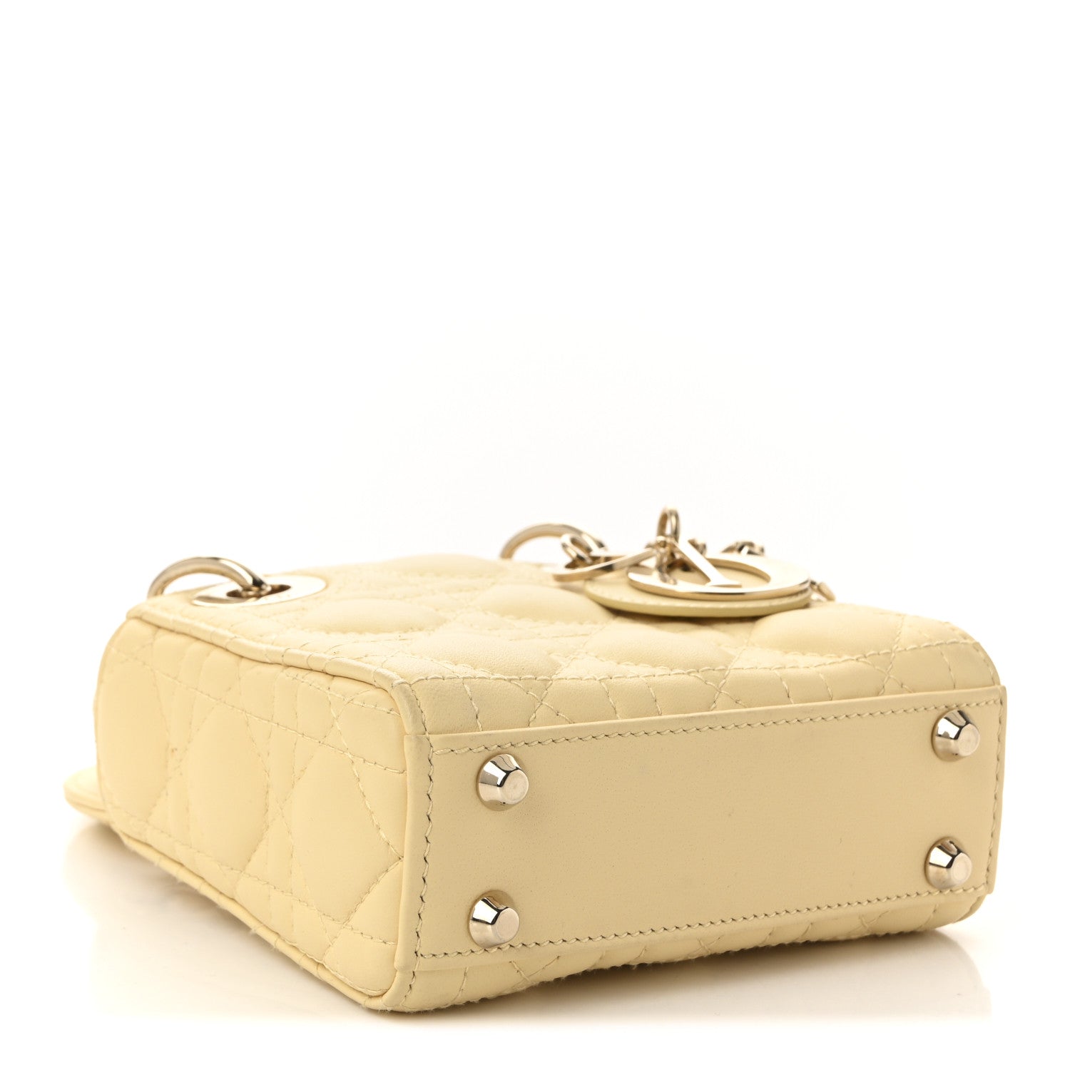 Christian Dior Lambskin Cannage Nano Lady Dior Light Yellow 4 of 10