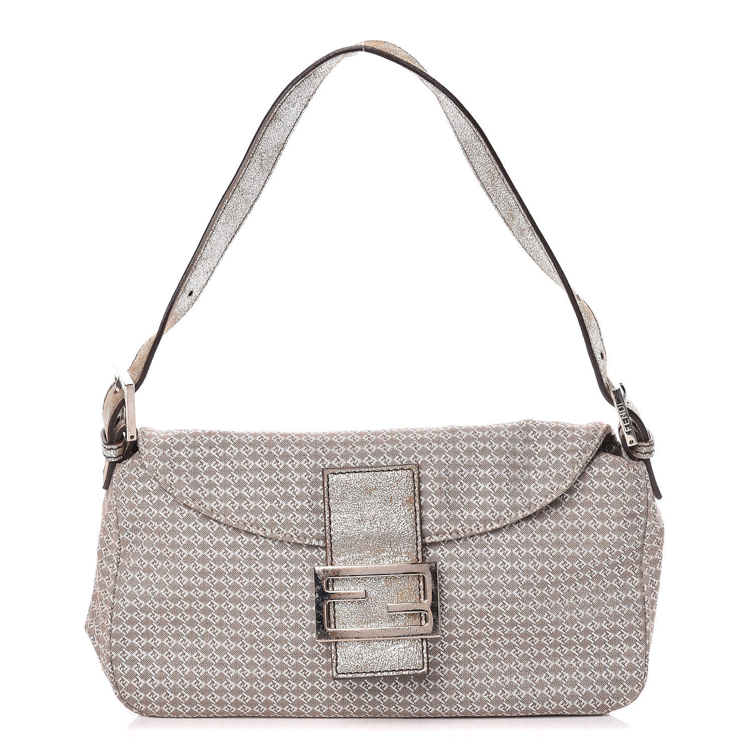 Fendi Metallic Zucchino Baguette Silver 1 of 12