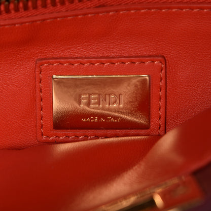 Fendi Vitello Morgan Shiny Nappa Medium Peekaboo Iconic Satchel Ciliegia Papavero 7 of 8