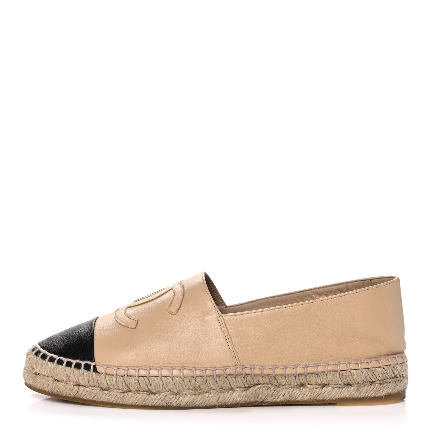 Lambskin CC Espadrilles 39 Beige Black