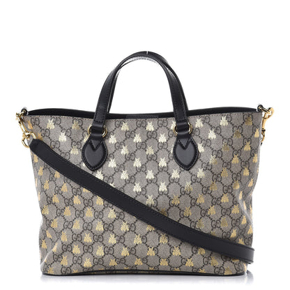 Gucci Soft GG Supreme Monogram Bees Small Crossbody Tote Beige Oro Black 1 of 7