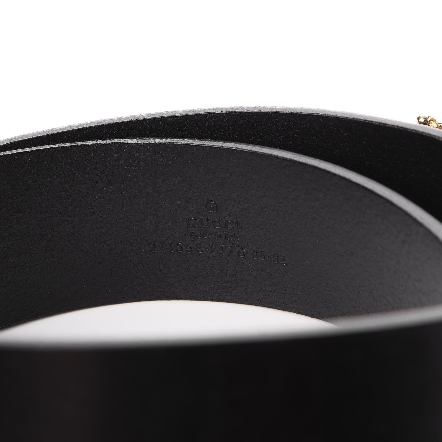 Gucci Calfskin Tortoise Gold Interlocking G Belt 85 34 Black 5 of 5