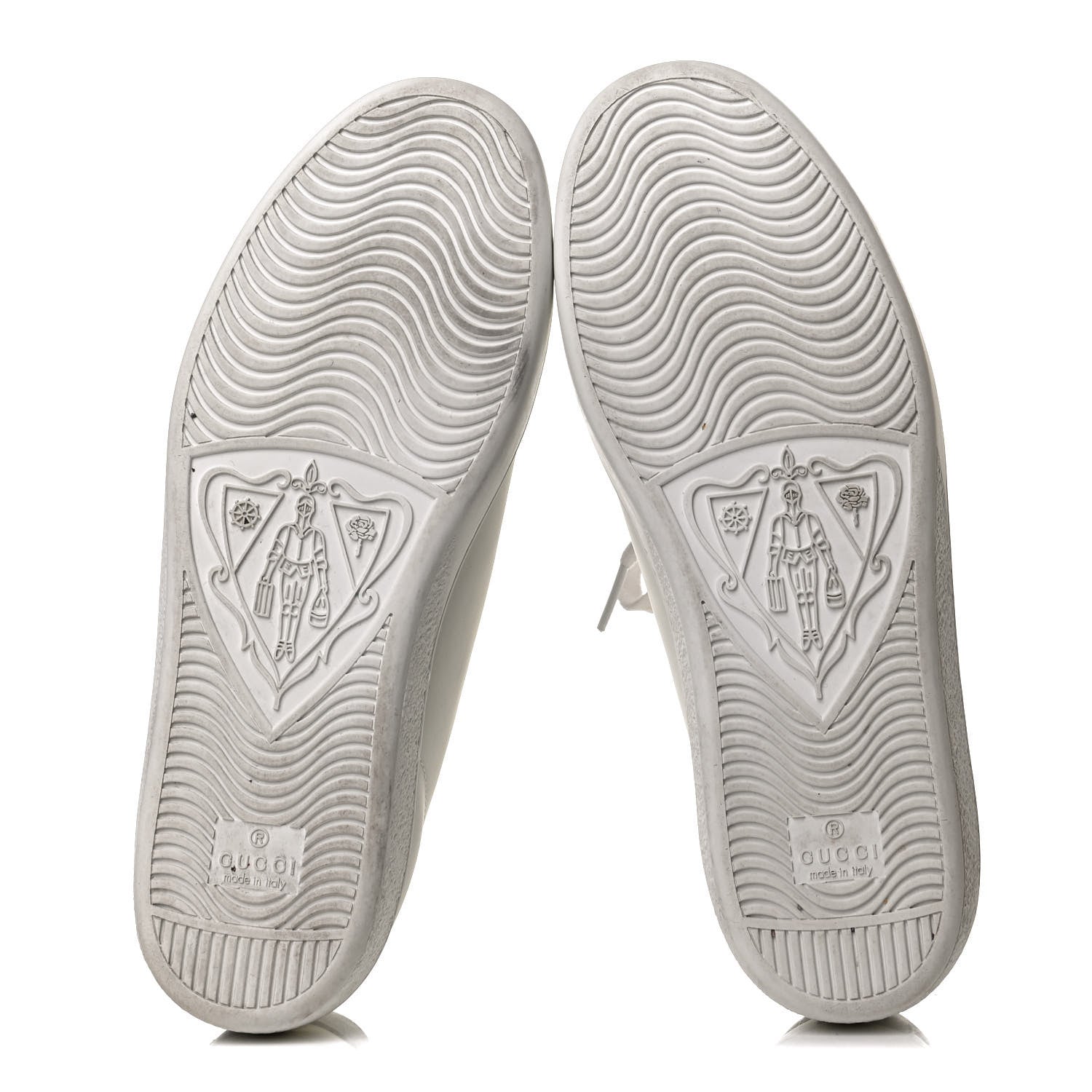 Gucci Calfskin Interlocking G Perforated Womens Ace Sneakers 39 White Grey Sky 7 of 13