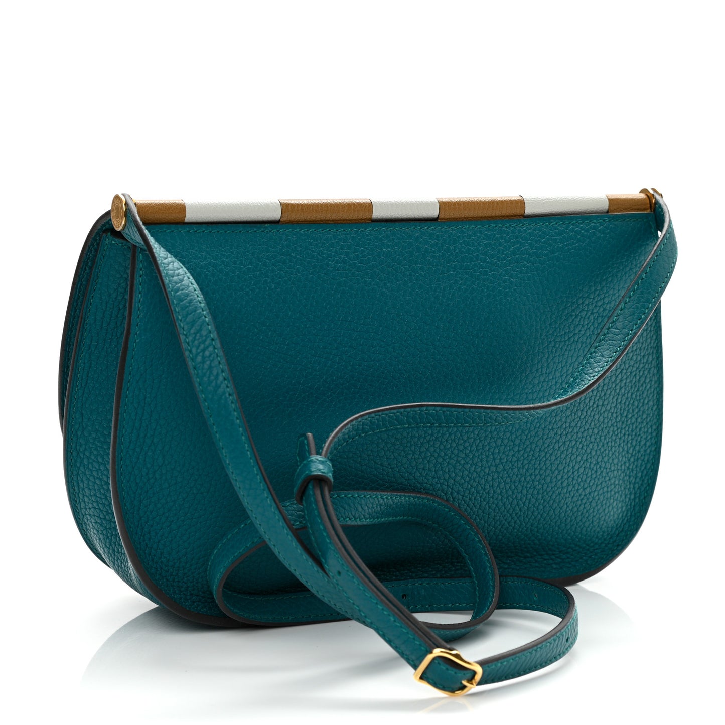 Taurillon Clemence Chevre Mysore Saut 25 Vert Bosphore