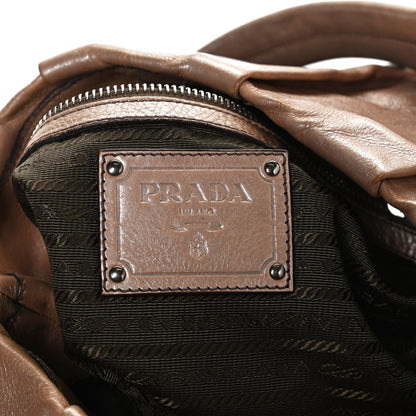 Prada Glace Calf Sfumata Pleated Hobo 6 of 11