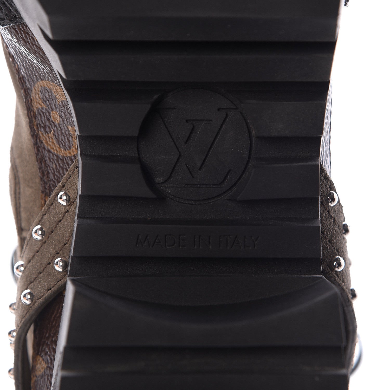 Louis Vuitton Suede Calfskin Monogram Laureate Platform Desert Boots 38 Kaki 8 of 10