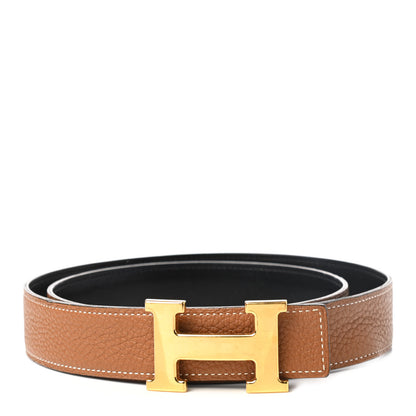 Hermes Swift Togo 32mm H Belt 95 Black Gold 1 of 7