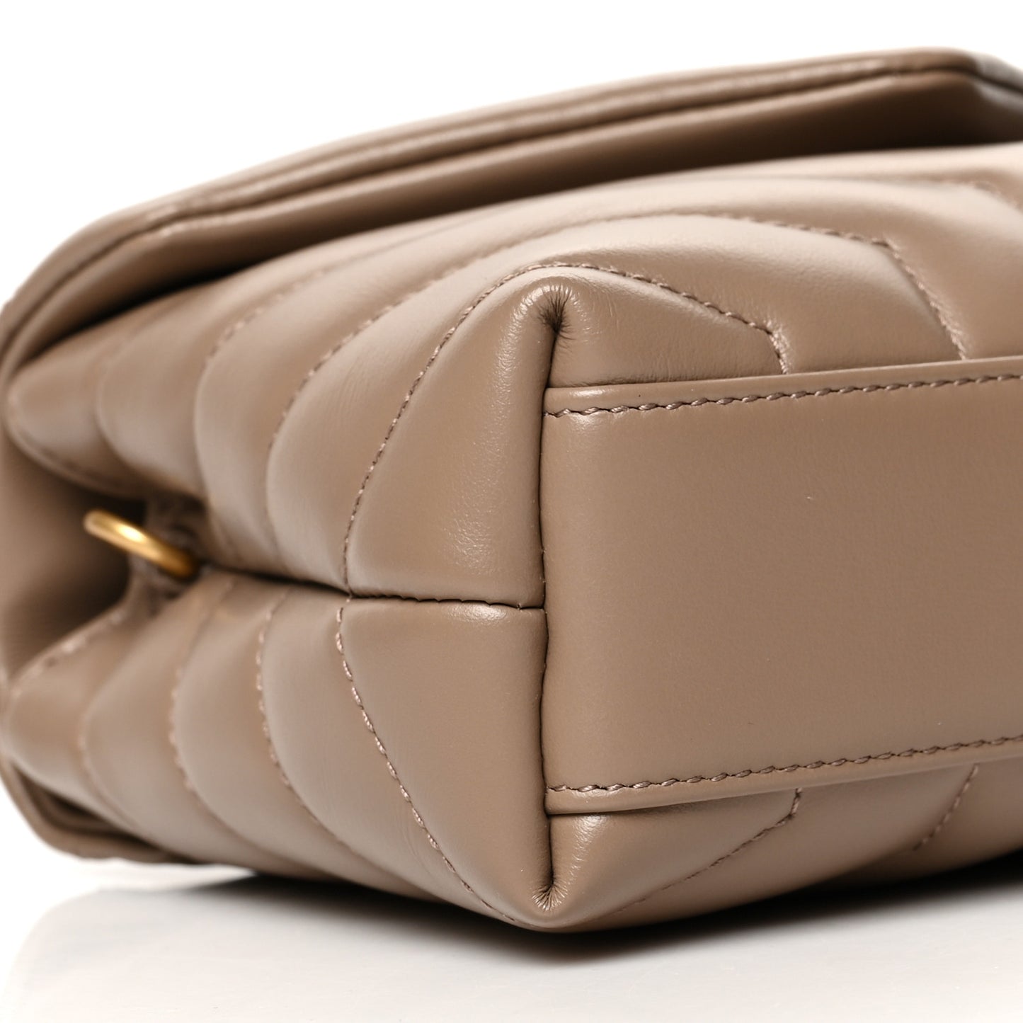 Calfskin Y Quilted Monogram Toy Loulou Crossbody Bag Taupe