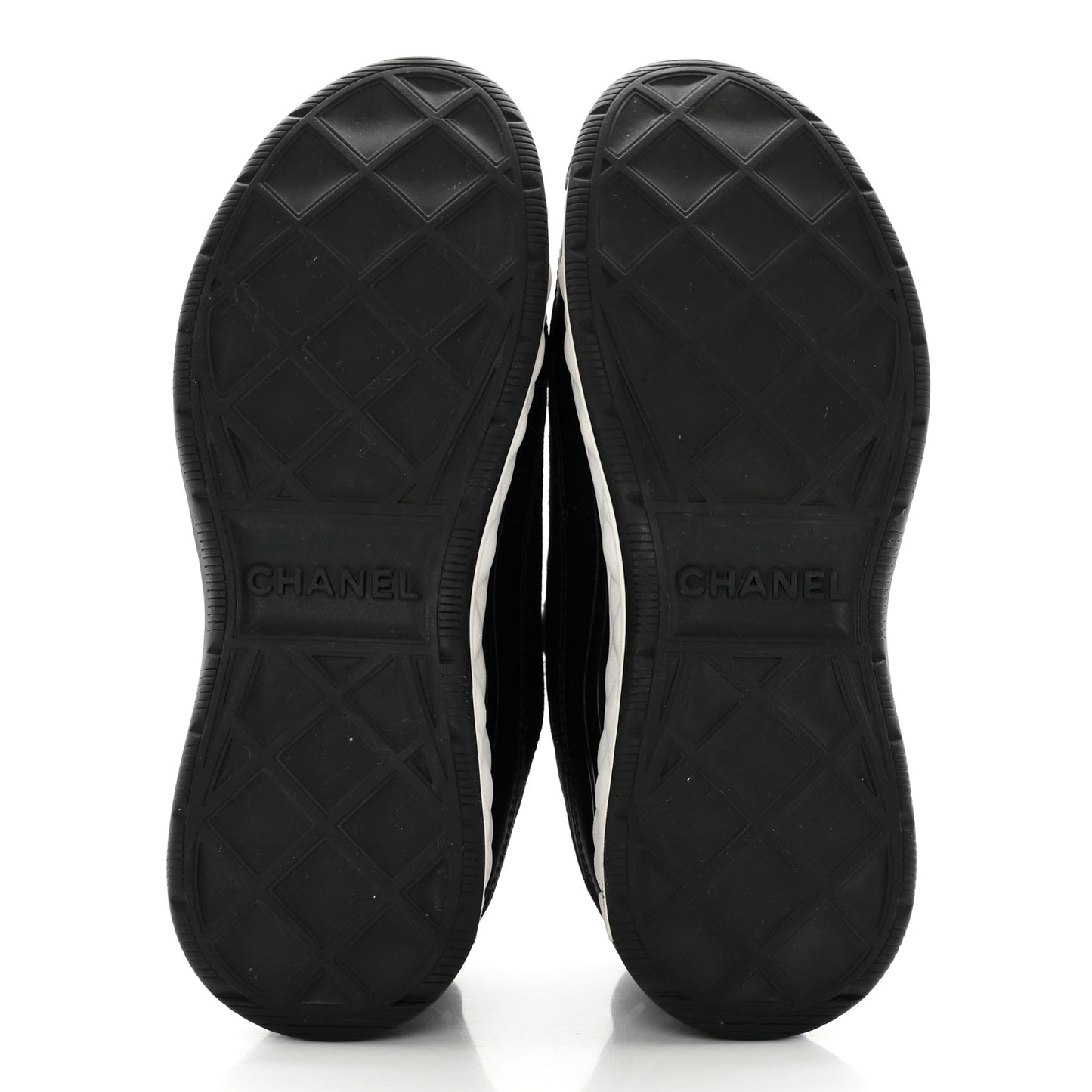 Velvet Calfskin Mixed Fibers CC Sneakers 37 Black