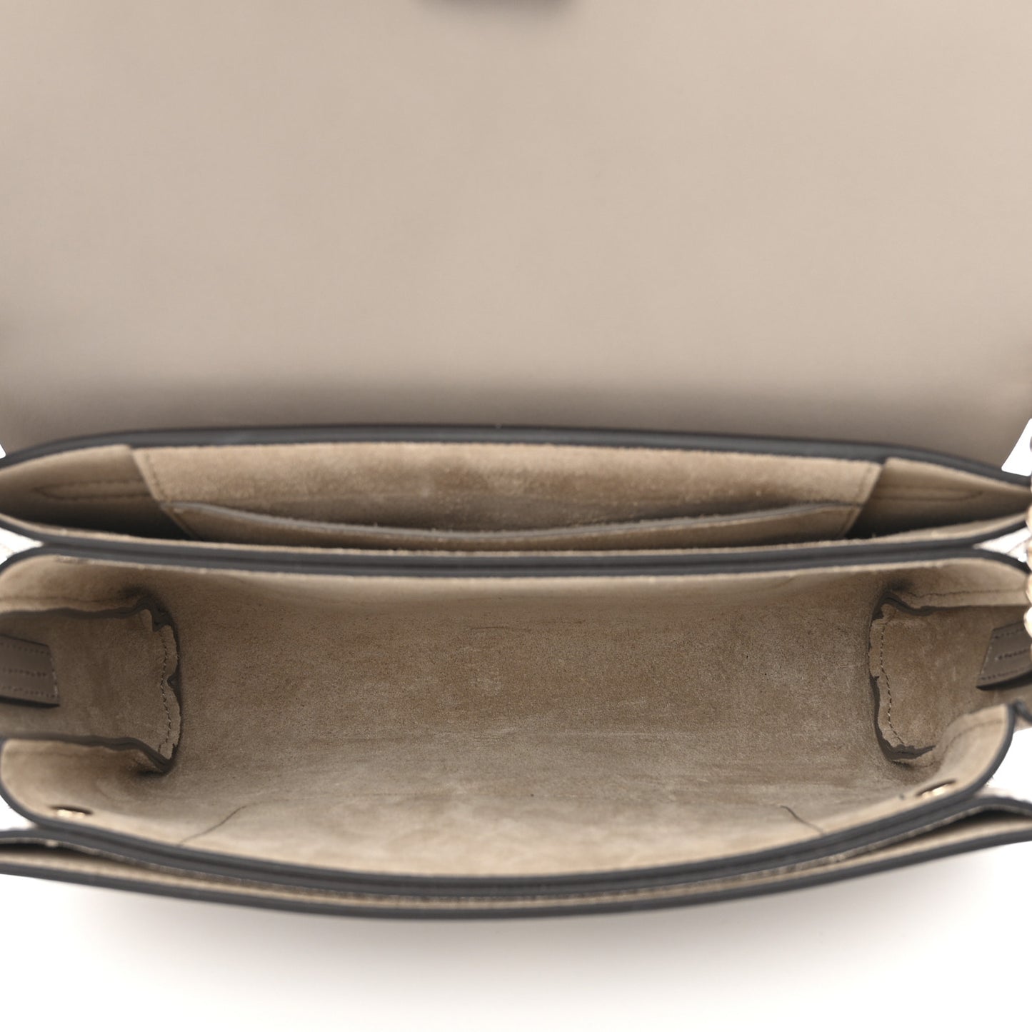 Suede Calfskin Small Faye Shoulder Bag Motty Grey