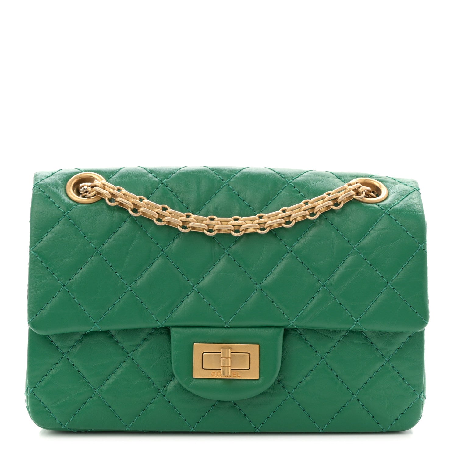 Chanel Aged Calfskin Quilted 2.55 Reissue Mini Flap Green 1 of 10
