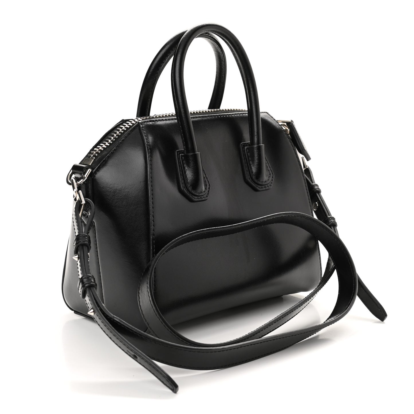 Shiny Lord Calfskin Mini Antigona Black